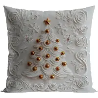 Markizeta Kerstkussenhoes 40x40cm 3D kerstboom fluwelen decoratie