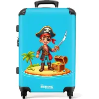 NoBoringSuitcases.com - Kinderkoffer jongen piraat - Trolley kind jongens - 20 kg bagage