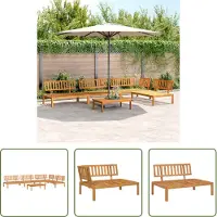The Living Store Loungebank - Tuin Lounge Set - 5-delige Loungeset pallet massief acaciahout - Acacia Hout - Outdoor Furniture - Patio Set