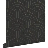 ESTAhome behang art deco motief zwart wit - 53 cm x 10.05 m - 139742