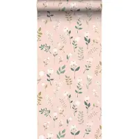 ESTAhome behang bloemen zacht roze, groen en wit - 53 cm x 10.05 m - 139340