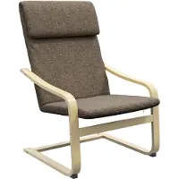 Sweiko Fauteuil - Met hoofdsteun - Maximale belasting 120kg - Linnen + massief hout - Bruin