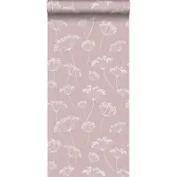 ESTAhome behang schermbloemen oudroze en wit - 53 cm x 10.05 m - 139103