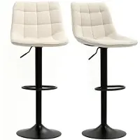 Sweiko Barkruk - Set van 2 - 360° draaibaar - Verstelbare zithoogte - Met voetsteun - Beige
