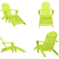 vidaXL Tuinstoel Adirondack met voetenbank massief vurenhout groen - Tuinstoel - Tuinstoelen - Stoel Voor Buiten - Stoelen Voor Buiten