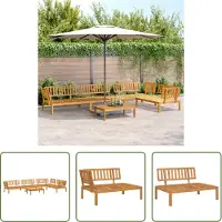 The Living Store Tuinlounge - Loungeset - 5-delige Loungeset pallet massief acaciahout - Acacia Hout - Lounge Bank - Buitendecoratie