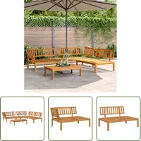 The Living Store Loungebank Acacia Hout - Tuin Lounge Set - 4-delige Loungeset pallet massief acaciahout - Buitendecoratie - Teak Bank - Outdoor Furniture