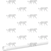 ESTAhome behang panters wit en lichtgrijs - 53 cm x 10.05 m - 139772