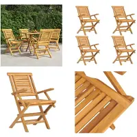 vidaXL Tuinstoelen 4 st inklapbaar 56x63x90 cm massief teakhout - Tuinstoel - Tuinstoelen - Buitenstoel - Verstelbare Stoel