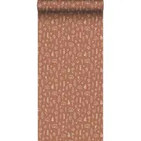 ESTAhome behang bloemmotief terracotta en wit - 53 cm x 10.05 m - 139325