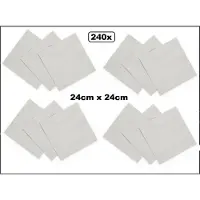 Wefiesta 240x Servetten zilver 24cm x 24cm - 3 laags - Cocktail servet diner eten knoeien restaurant BBQ thema feest verjaardag feest WK
