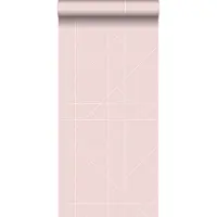ESTAhome behang grafische lijnen oudroze - 53 cm x 10.05 m - 139091