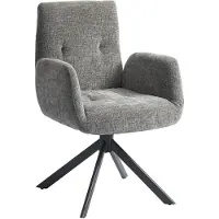 Sweiko Fauteuil - Draaibaar - Wol-linnen - Maximale belasting 120 kg - Donkergrijs