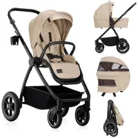 Lionelo Meril 2in1 Kinderwagen - Buggy- XL Reiswieg & Wandelwagen - All-Terrain Wielen - UPF50+ - Compleet Accessoireset
