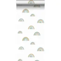 ESTAhome behang regenboogjes vergrijsd mintgroen en vergrijsd blauw - 53 cm x 10.05 m - 139254