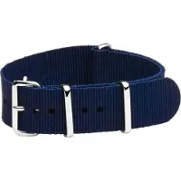 Kaiser Premium Navy Blue Nato strap 18mm - Horlogeband Blauw