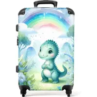 NoBoringSuitcases.com - Kinderkoffer jongen - Kindertrolley jongens - Baby dino - Koffer kind groot - Rolkoffer lichtgewicht - Reiskoffer met 4 wielen - Grote trolley XL - 20 kg bagage