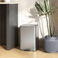 MODFU - Pedaalemmer - Softclose Deksel En Uitneembare Binnenemmer - Modern - Roestvrij Staal - Zilver - 20 L