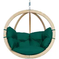 Amazonas Globo Chair Hangstoel 1-Persoons Groene Kussens - Vurenhout