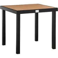Northio Tuintafel voor 4 personen, eettafel, aluminium, tuinmeubilair, loungemeubilair, gemakkelijk te onderhouden, kunststof, naturel + zwart, 80 x 80 x 74 cm