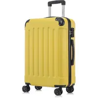 YONSLY Handbagage Koffer - 55cm - 40 L - TSA Slot - YKK Rits - 360° Draaibare Wielen - Geel