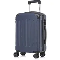 YONSLY Handbagage Koffer - 55cm - 40 L - TSA Slot - YKK Rits - 360° Draaibare Wielen - Donkerblauw