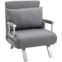HOMCOM Stoelbed Linnen (100% polyester), metaal 65B x 69D x 80H cm Grijs