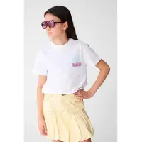 Shoeby T-shirt wit Meisjes Katoen Ronde hals Printopdruk - maat 122/128