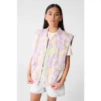 Shoeby gebloemde gilet lila met textuur Paars Meisjes Polyester Ronde hals - maat 158/164