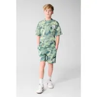 Shoeby T-shirt met backprint groen Jongens Katoen Ronde hals All over print - maat 146/152