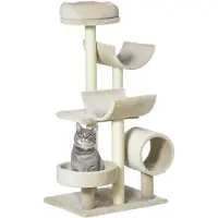 PawHut Paws Krabpaal met speeltunnel beige
