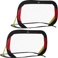 HOMCOM HOMdotCOM voetbaldoelen, set van 2 voetbalnetten, opvouwbaar voor in de tuin of het park, zwart