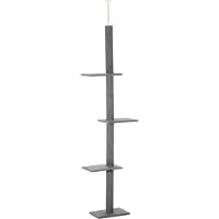 Northio Verstelbare krabpaal/klimboom voor katten, speelboom, grijs, 43x27x228-260 cm