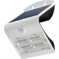 Goobay 45808 LED-zonne-wandlamp met bewegingssensor, 3,2 W, wit - Verlichtingsoplossing voor entrees, carports en trappen