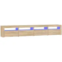 Syfax Tv-meubel met LED-verlichting 240x35x40 cm sonoma eikenkleurig
