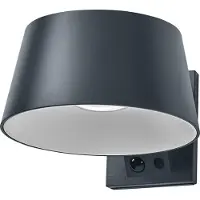 Osram Solar-wandlamp ENDURA STYLE BRELLA, grijs, sensor IP54 dimbaar, alu / grijs / zink, Kunststof, Modern, Wandlamp buiten