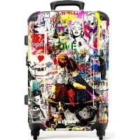 NoBoringSuitcases.com - Koffer groot - Rolkoffer lichtgewicht - Bekende kunstwerken als kleurrijke graffiti art - Reiskoffer met 4 wielen - Grote trolley XL - 20 kg bagage