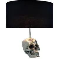 Invicta Tafellamp SKULL 44 cm linnen kap zwart - 38320