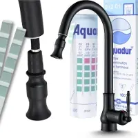ARI Keukenmengkraan Bloom met uittrekbare douche, 360° draaibaar, keramische cartridge, zwart met verouderde afwerking