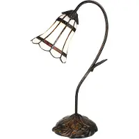 Clayre & Eef Tiffany tafellamp 48 cm wit glas tiffany bureaulamp