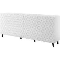 Furniture24 Kommode Asti, dressoir, 200X52X42 Cm, 4 deuren, wit, mat, gefreesde voorkant van MDF-plaat
