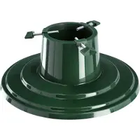 Kadax Kerstboomstandaard, kerstboomstandaard met waterreservoir, dennenboomstandaard voor een echte boom, kunststof standaard voor een kerstboom (groen/boomhoogte tot 2 m)