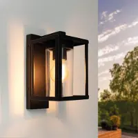 LEDVION - LED Wandlamp Incl. Sensor - Dimbaar E27 - IP44 - Zwart