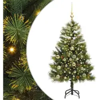 Syfax Kunstmatige Scharnier Kerstboom met Cones Groen 150 cm