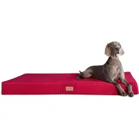 Tierlando Orthopedisch hondenbed FLOKI ORTHO PLUS, hoogwaardige veloursstof - Afmetingen: 150x100 cm | Kleur: 04 Donkerrood