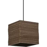Osram Pendelarmatuur Decor Cardboard Square, bruin, gemaakt van golfkarton, lichtgewicht, E27 fitting, diameter 250 mm, duurzaam door verwisselbare lichtbron, eenvoudige montage