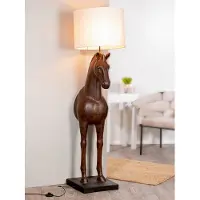 Gilde Stehleuchte, Pferd, Caballo, Kunstharz, braun, VE 1 Höhe: 160.50 cm Breite: 44.00 cm Tiefe: 44.00cm 51979