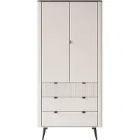 Lookway Kledingkast AUTUMN 2D3S met twee deuren en lades, kleur: kasjmier/grijze steen