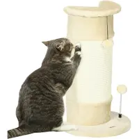 Northio Ecke krabpal van 58 cm voor katten, met krabbal, van sisal, crèmekleurig