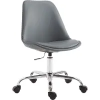 BellaFurn Kantoorkruk van kunstleer – Kantoorkruk – in hoogte verstelbaar en met een ergonomisch ontwerp. Kleur: Grijs
